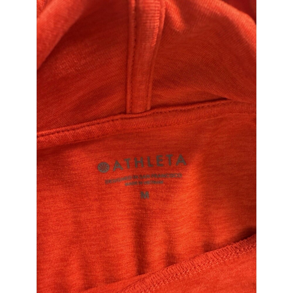 Athleta Women’s Orange Lightweight Hoodie Size M Long Sleeve Stretch Pullover - Picture 5 of 7